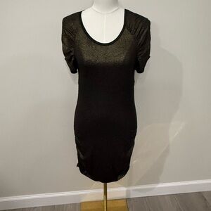 Ann Taylor Black and Gold Mini Dress